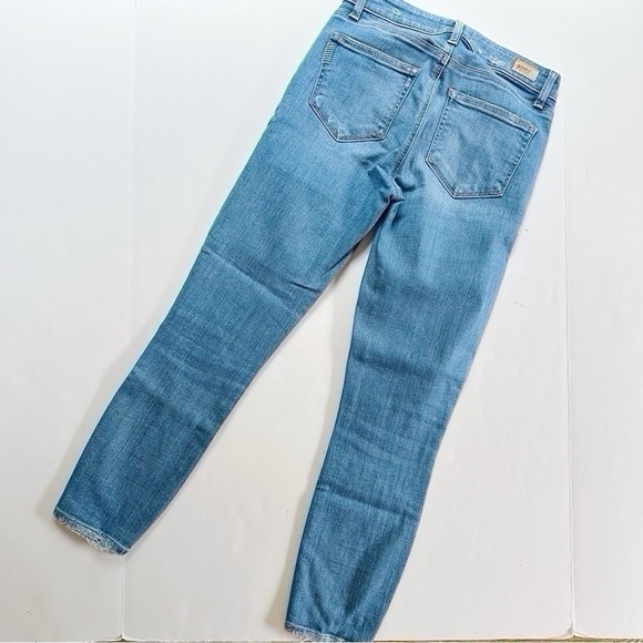 Paige Crop Destructed Hem Jeans Blue - Picture 4 of 6